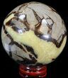Polished Septarian Sphere - With Stand #43854-1